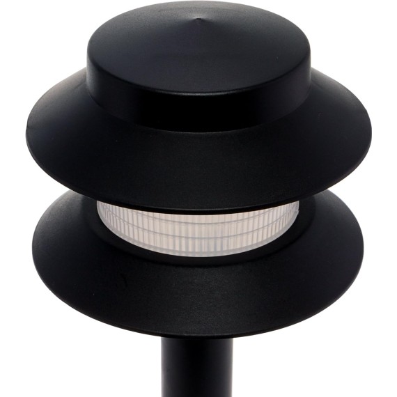 GreenLighting  Low Voltage Landscape Pathway Lights - 2 Tier Outdoor Garden Lights - Easy, Simple Installation - Walkway Lights, Lawn Lights, Landscape Lighting (Black, 4 Pack)