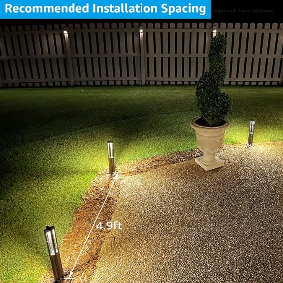 10-Pack Low Voltage Landscape Pathway Lights, LED Bollard Path Lights, 3W Outdoor Landscape Lighting for Driveway, Garden, Aluminum, 12-15V AC/DC, IP65 Waterproof, 3000K Warm White, Black