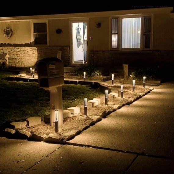 10-Pack Low Voltage Landscape Pathway Lights, LED Bollard Path Lights, 3W Outdoor Landscape Lighting for Driveway, Garden, Aluminum, 12-15V AC/DC, IP65 Waterproof, 3000K Warm White, Black