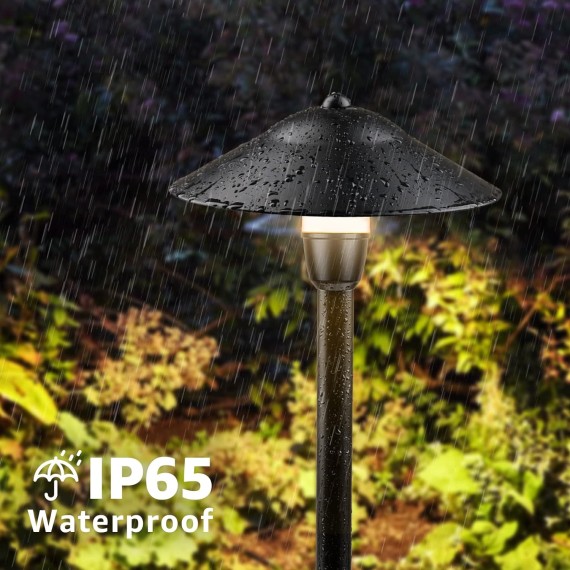Low Voltage Pathway Lights LED Landscape Lights Low Voltage 3W 12-24V 3000K Landscape Lighting Cast-Aluminum Waterproof Landscape Path Lights for Yard Walkway Garden ETL Listed Cord, 4 Pack
