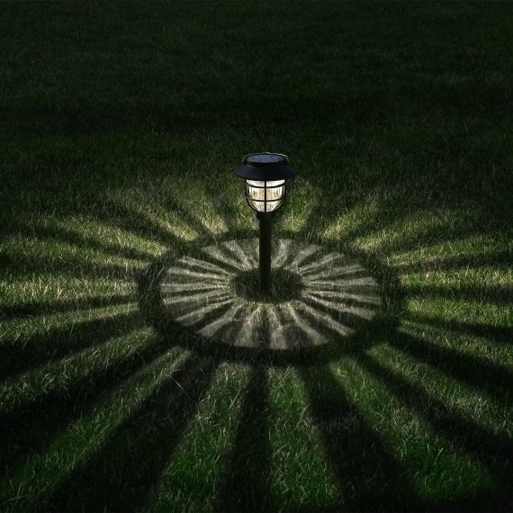 2 Pack Solar Pathway Lights Outdoor - Bright Solar Powered Garden Lights with Warm White LED, Auto On/Off Waterproof Path Lights Decorative, Landscape Lighting for Yard Patio Walkway Driveway