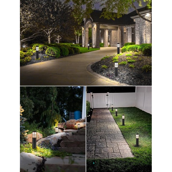 4-Pack Low Voltage Pathway Lights 3W 3000K 12-24V LED Low Voltage Landscape Lights CRI 90+ Aluminum Outdoor Pathway Landscape Lighting Bollard Lights for Walkway Yard Garden, ETL Listed Cord
