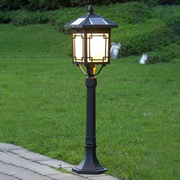 Solar Path Light Outdoor Landscape Bollard Lighting with IP65 Waterproof External LED Garden Floor Lamp 33.5" Square Pathway Light for Lawn Driveway Yard Porch Patio Decoration